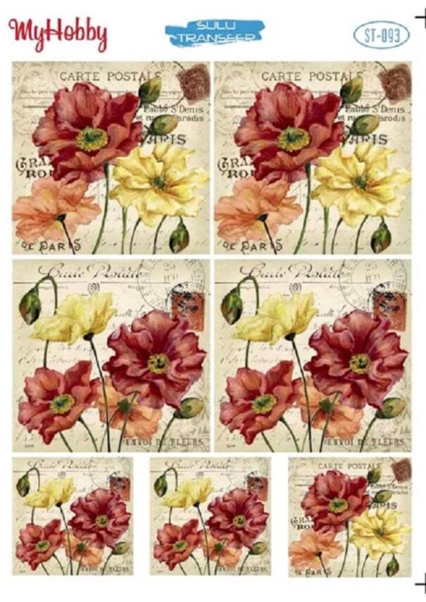 My Hobby Çiçek Desenli Sulu Transfer ST-093 - 1
