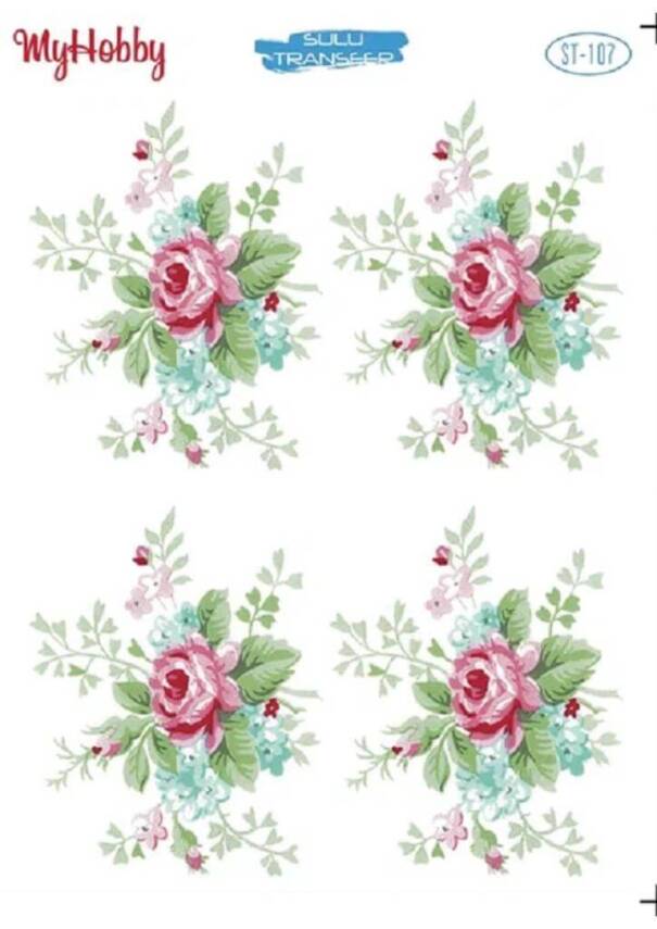 My Hobby Çiçek Desenli Sulu Transfer ST-107 - 1