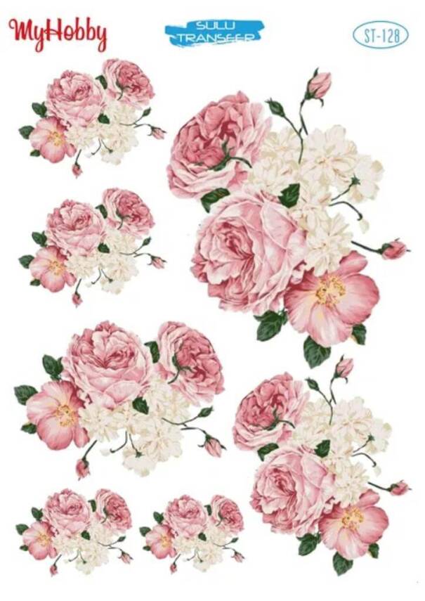 My Hobby Çiçek Desenli Sulu Transfer ST-128 - 1