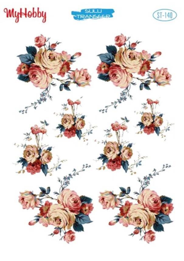 My Hobby Çiçek Desenli Sulu Transfer ST-140 - 1