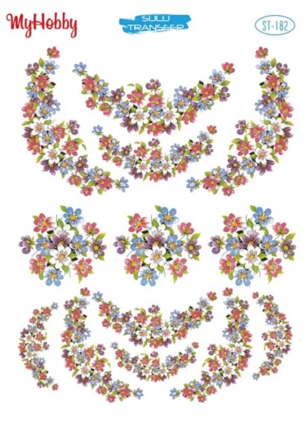 My Hobby Çiçek Desenli Sulu Transfer ST-182 - 1