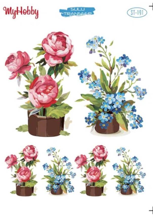 My Hobby Çiçek Desenli Sulu Transfer ST-191 - 1