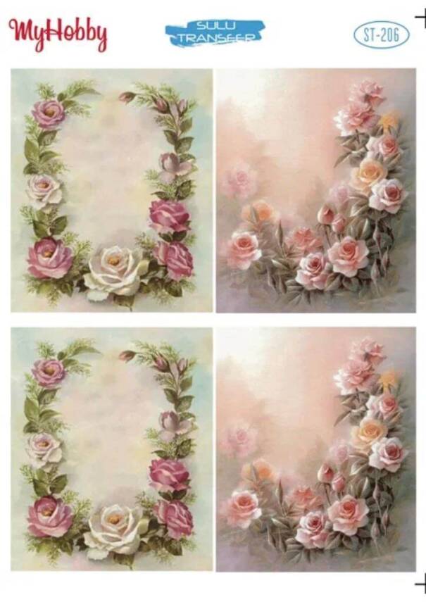 My Hobby Çiçek Desenli Sulu Transfer ST-206 - 1