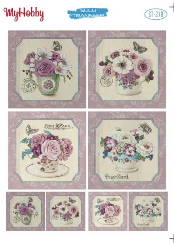 My Hobby Çiçek Desenli Sulu Transfer ST-210 - 1