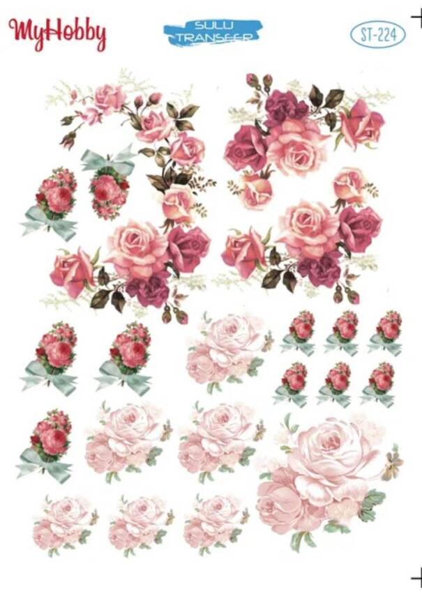 My Hobby Çiçek Desenli Sulu Transfer ST-224 - 1