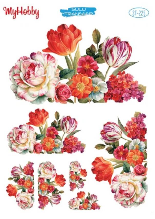 My Hobby Çiçek Desenli Sulu Transfer ST-225 - 1