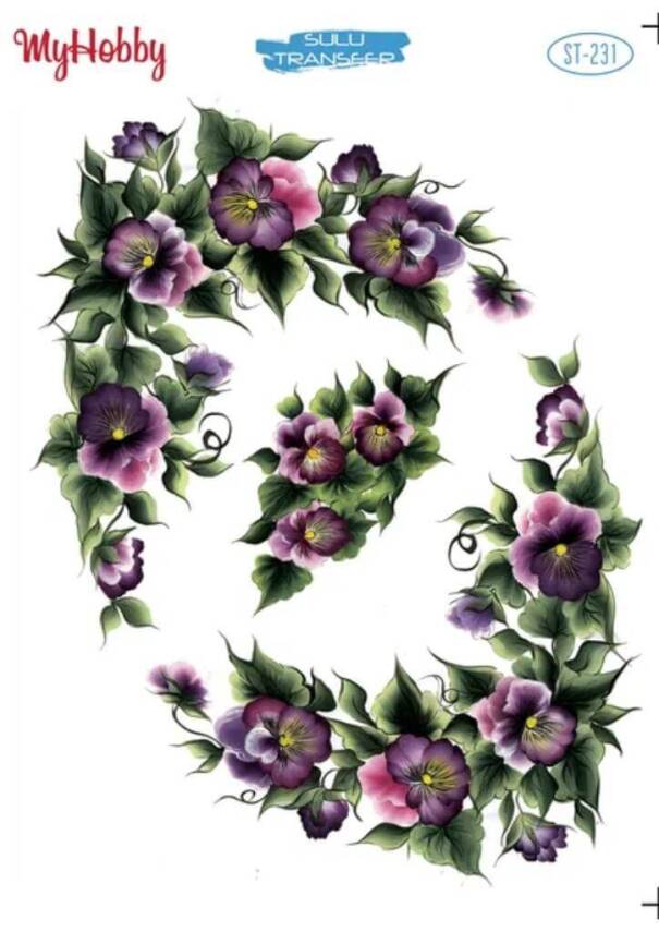 My Hobby Çiçek Desenli Sulu Transfer ST-231 - 1