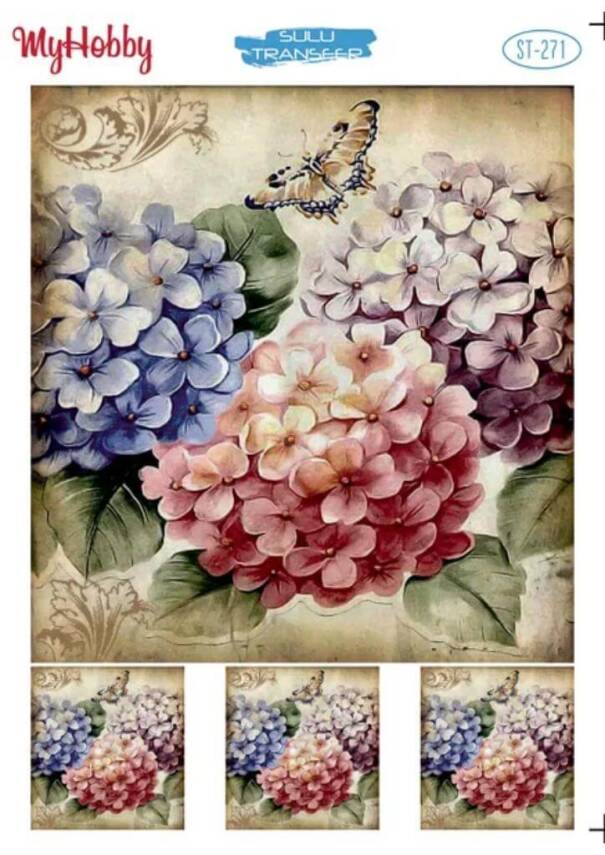 My Hobby Çiçek Desenli Sulu Transfer ST-271 - 1