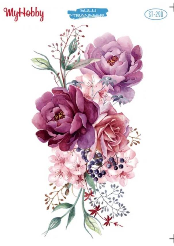My Hobby Çiçek Desenli Sulu Transfer ST-290 - 1