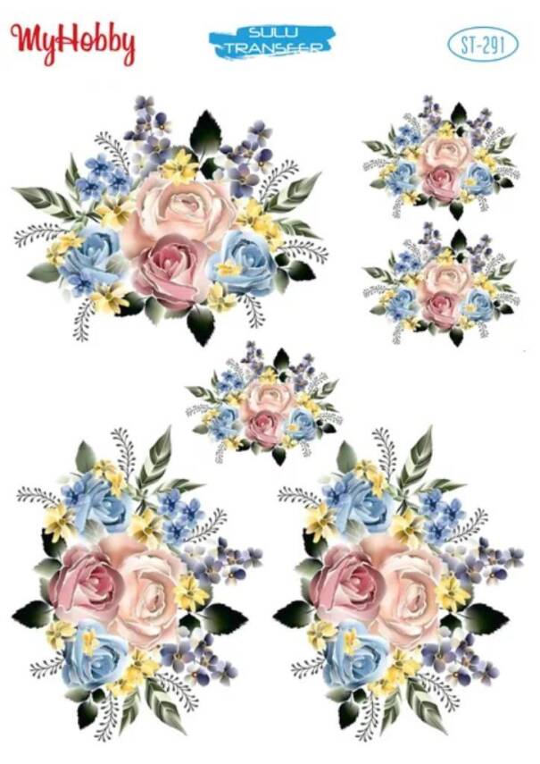 My Hobby Çiçek Desenli Sulu Transfer ST-291 - 1