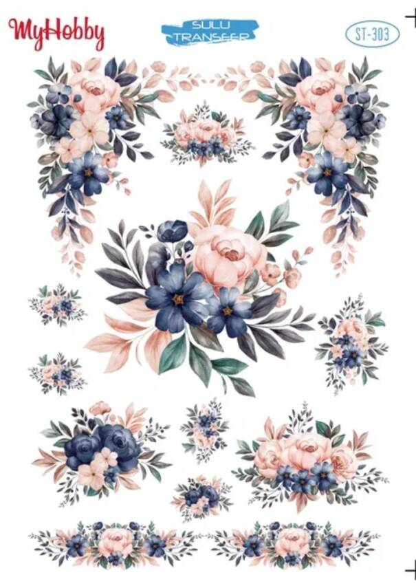 My Hobby Çiçek Desenli Sulu Transfer ST-303 - 1