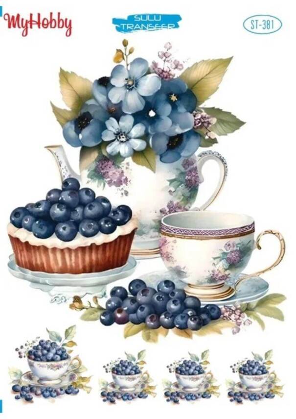 My Hobby Çiçek Fincan Desenli Sulu Transfer ST-381 - 1