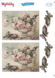 My Hobby Çiçek Kuş Desenli Sulu Transfer ST-208 - MyHobby