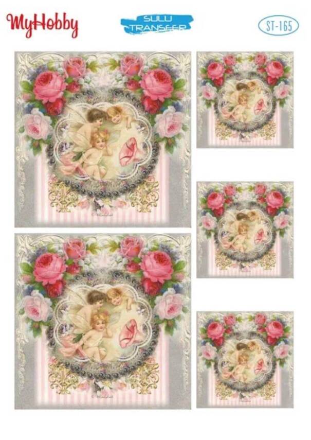 My Hobby Çiçek Melek Desenli Sulu Transfer ST-165 - 1