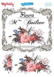 My Hobby Çiçek ve Yazı Desenli Sulu Transfer ST-197 - Tual Hobi Craft Ist