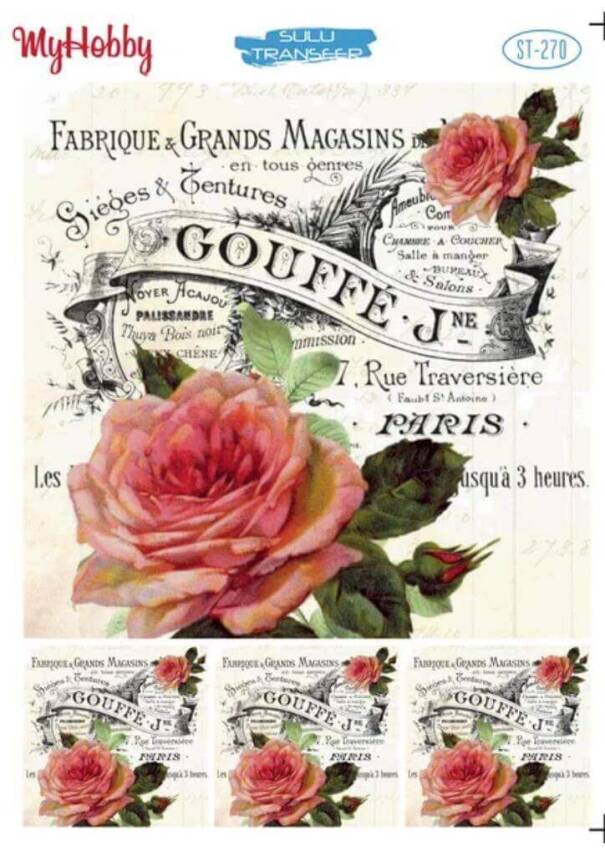 My Hobby Çiçek Yazı Desenli Sulu Transfer ST-270 - 1