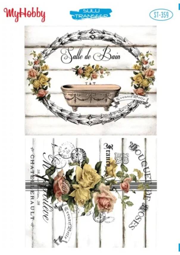 My Hobby Çiçek Yazı Desenli Sulu Transfer ST-359 - 1