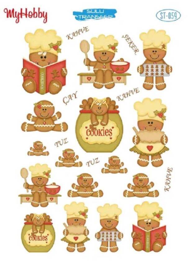 My Hobby Kurabiye Desenli Sulu Transfer ST-059 - 1