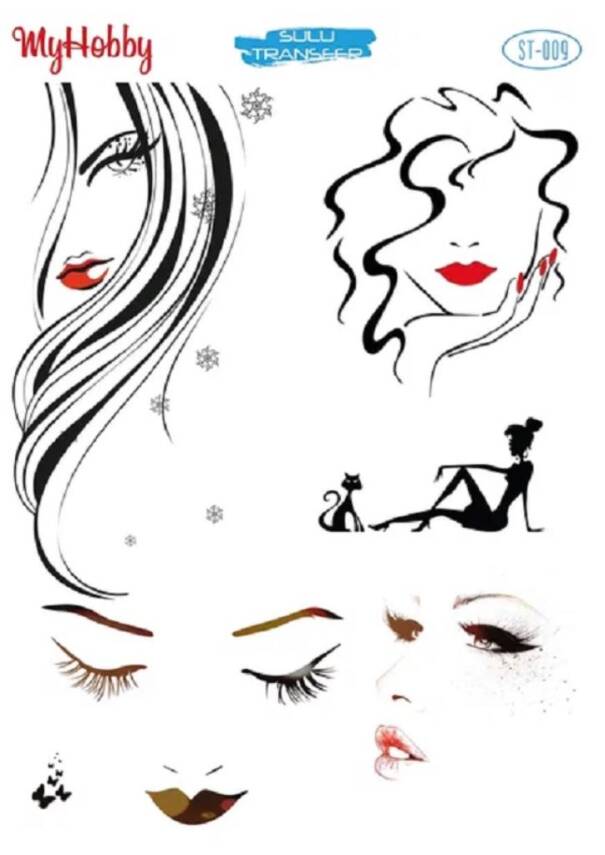 My Hobby Kadın Desenli Sulu Transfer ST 009 - 1