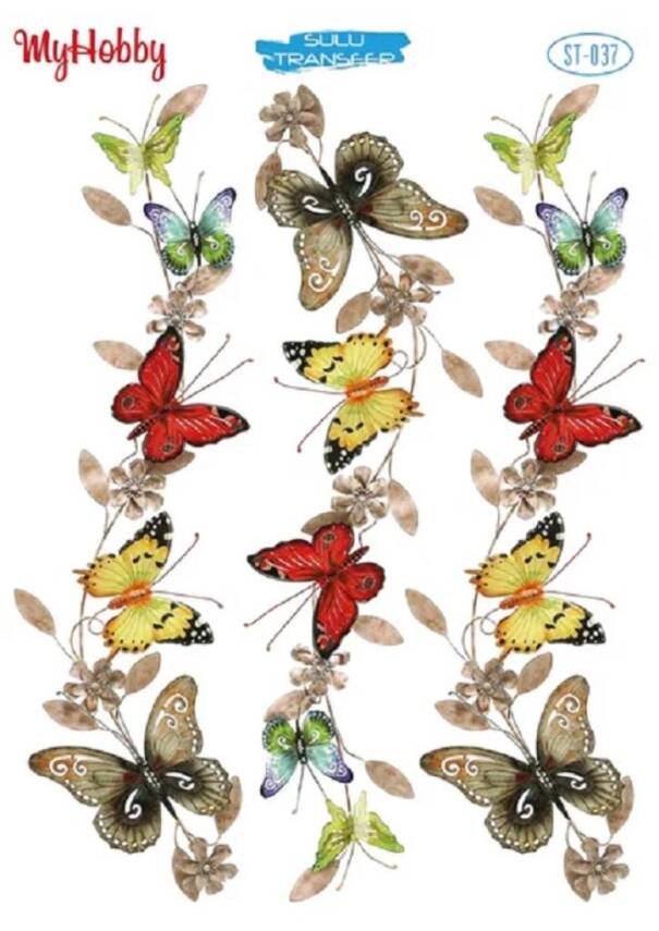 My Hobby Kelebek Desenli Sulu Transfer ST-037 - 1