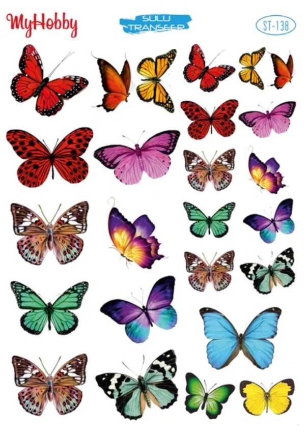 My Hobby Kelebek Desenli Sulu Transfer ST-138 - 1