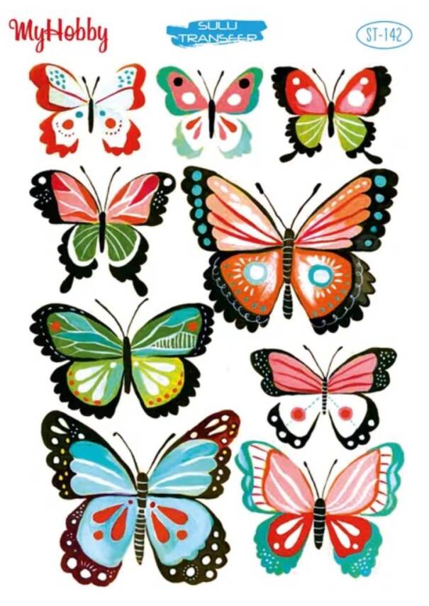 My Hobby Kelebek Desenli Sulu Transfer ST-142 - 1