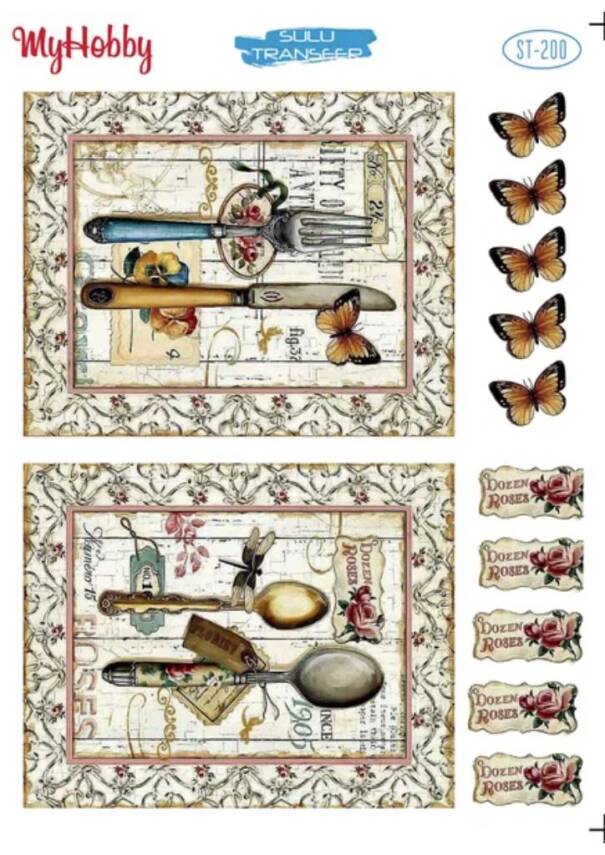 My Hobby Kelebek Desenli Sulu Transfer ST-200 - 1