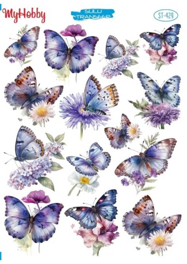 My Hobby Kelebek Desenli Sulu Transfer ST-429 - 1