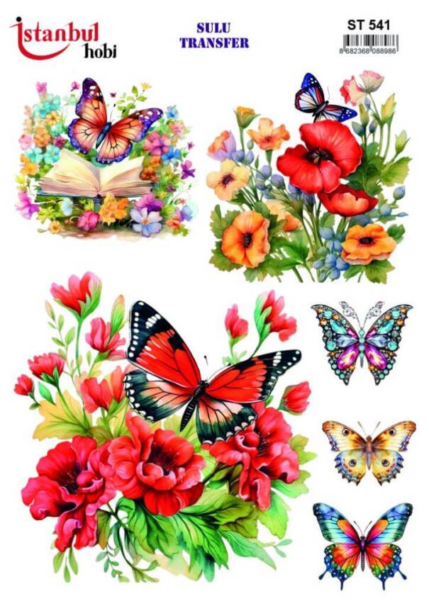 My Hobby Kelebek Desenli Sulu Transfer ST-541 - 1