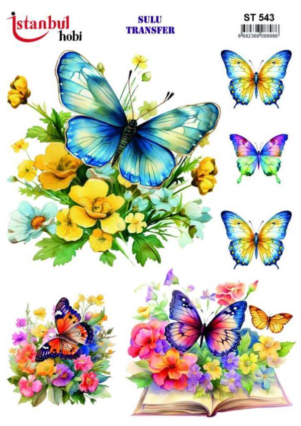 My Hobby Kelebek Desenli Sulu Transfer ST-543 - 1