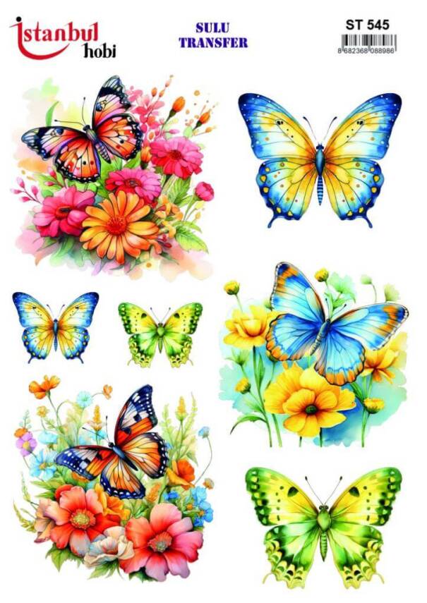 My Hobby Kelebek Desenli Sulu Transfer ST-545 - 1