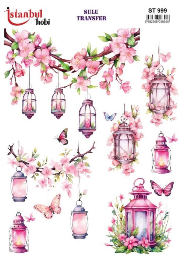 My Hobby Kelebek Desenli Sulu Transfer ST-999 - 1