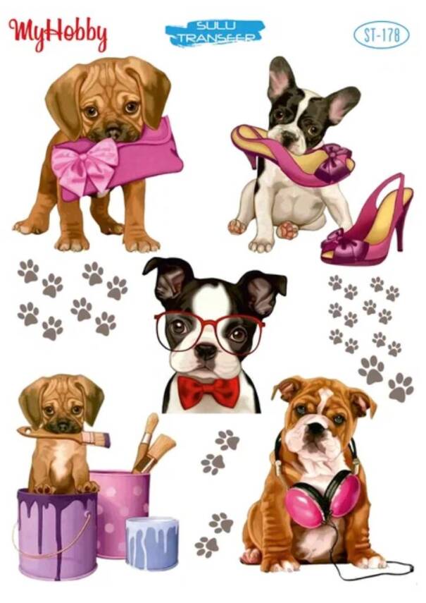 My Hobby Köpek Desenli Sulu Transfer STI-178 - 1
