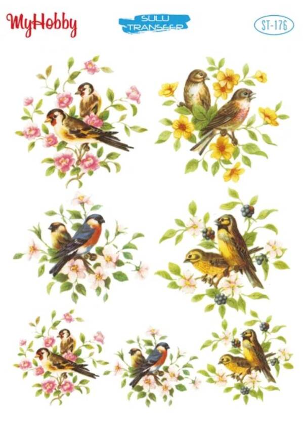 My Hobby Kuş Desenli Sulu Transfer ST-176 - 1