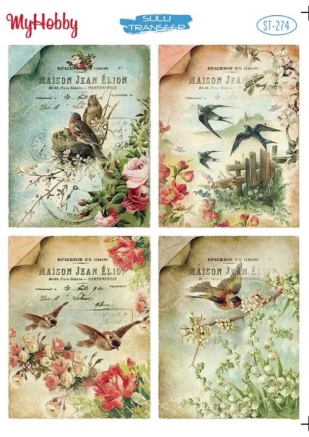 My Hobby Kuş Desenli Sulu Transfer ST-274 - 1