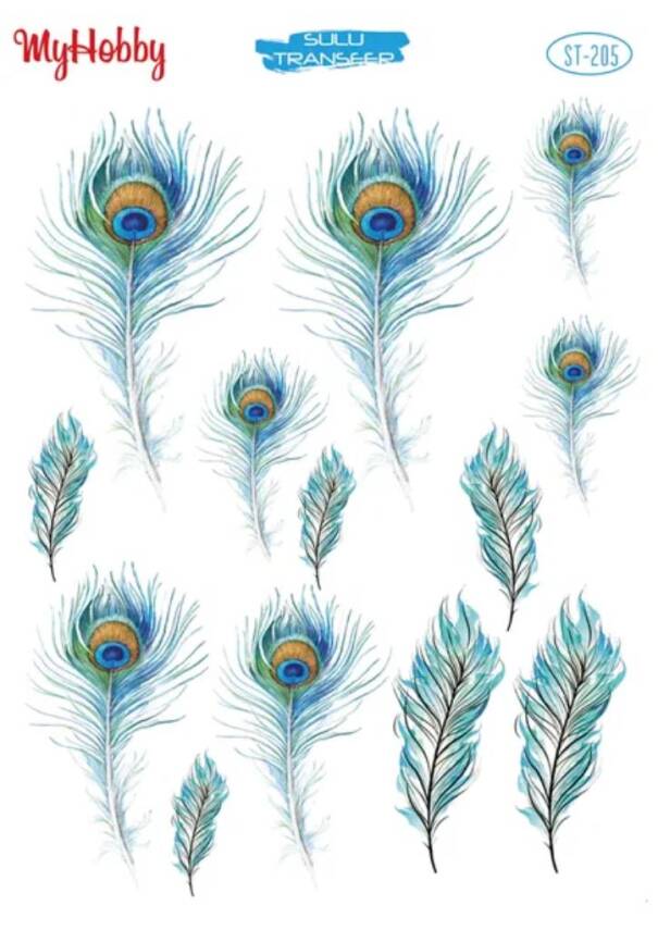 My Hobby Kuş Tüyü Desenli Sulu Transfer ST-205 - 1