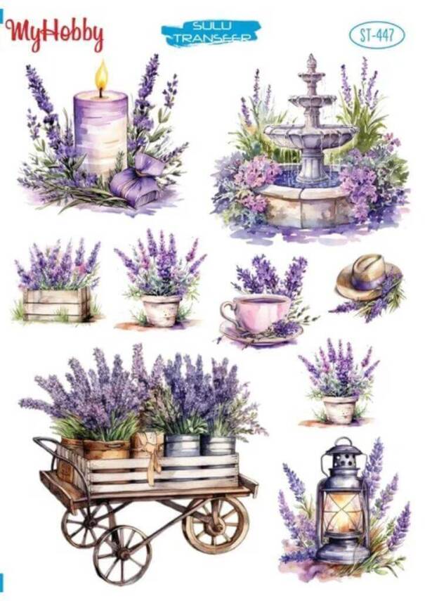 My Hobby Lavanta Desenli Sulu Transfer ST-447 - 1
