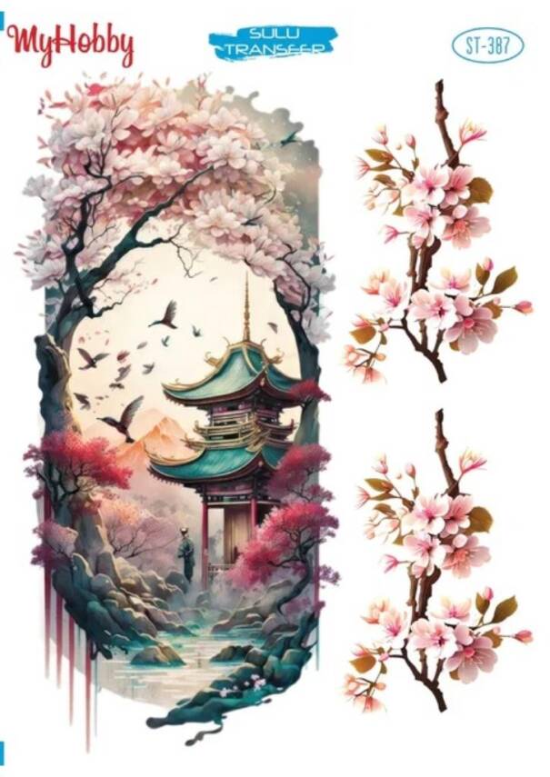 My Hobby Manzara Desenli Sulu Transfer ST-387 - 1