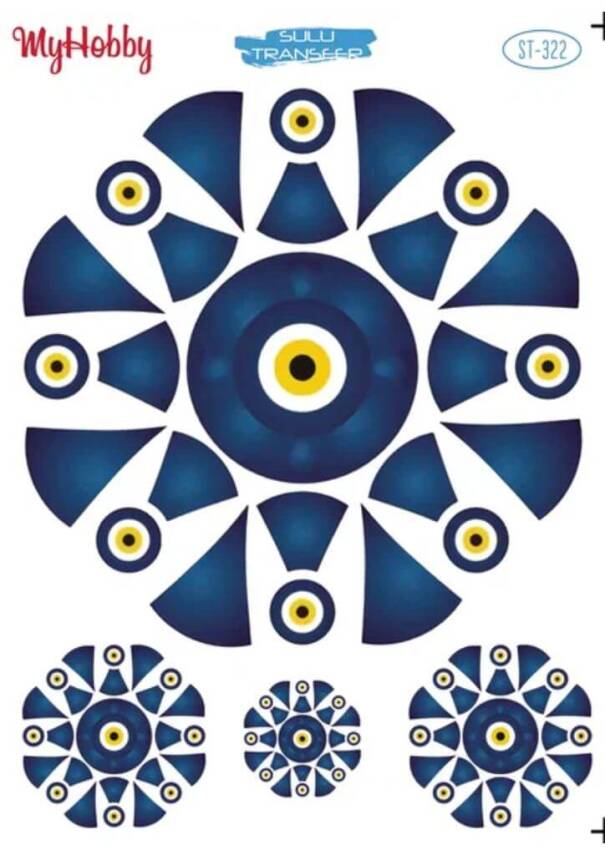 My Hobby Nazar Boncuk Desenli Sulu Transfer ST-322 - 1