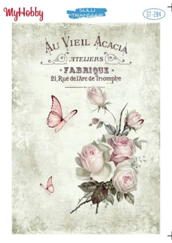 My Hobby Yazı Çiçek Desenli Sulu Transfer ST-284 - 1