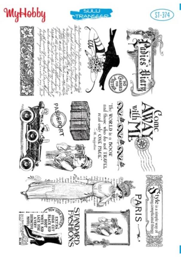 My Hobby Yazı Desenli Sulu Transfer ST-374 - 1
