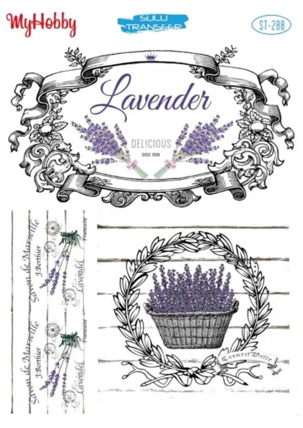 My Hobby Yazı Lavanta Desenli Sulu Transfer ST-288 - 1