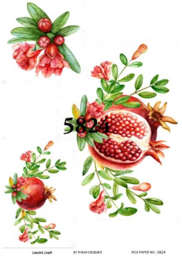 Nar Desenli Pirinç Dekopaj Model : 5824 - 1