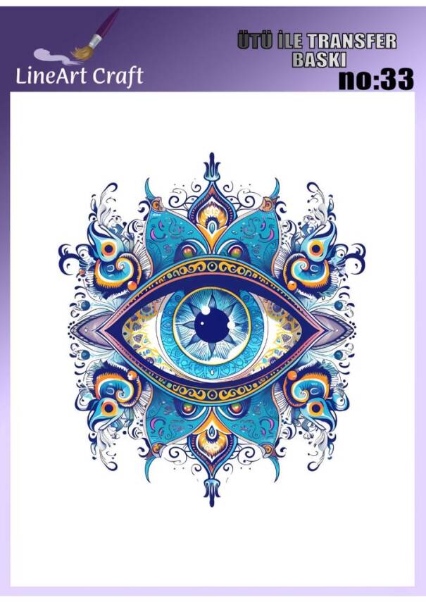 Nazar Desenli Kumaş Transfer Kağıdı LNT-K033 (20x20 cm) - 1