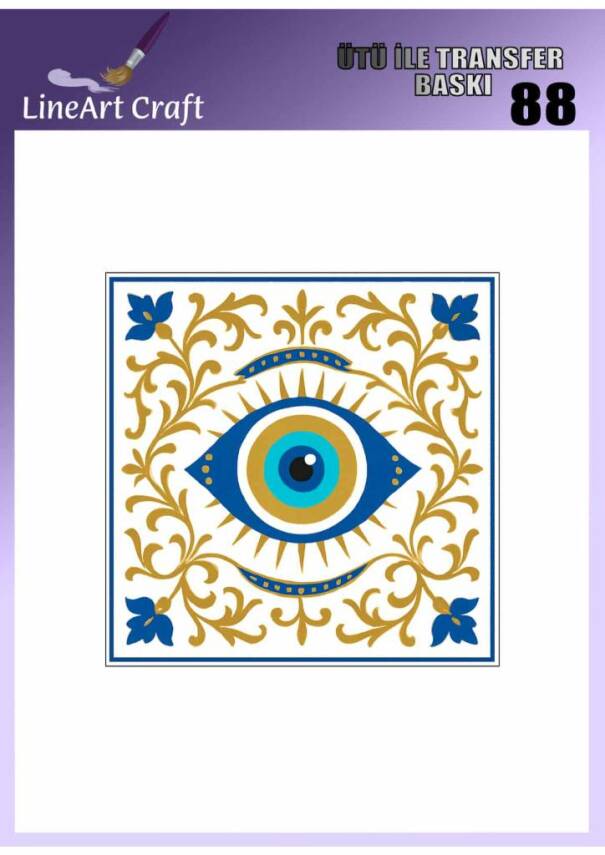 Nazar Desenli Kumaş Transfer Kağıdı LNT-K088 (20x20 cm) - 1