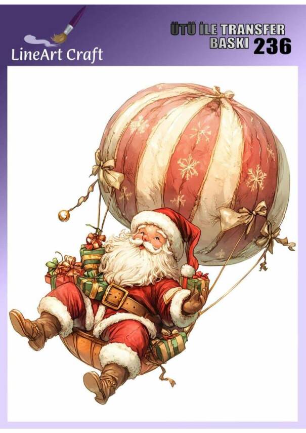 Noel Baba Desenli Kumaş Transfer Kağıdı LNT-K236 (20x20 cm) - 1