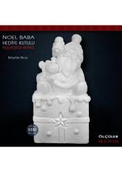 Noel Baba Heykeli Hediye Kutulu Büyük (38x19 cm) Ham Polyester - Tual Hobi Sanat
