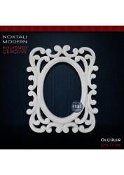 Noktalı Modern Çerçeve Orta Boy (22X17 cm) Ham Polyester - Tual Hobi Sanat