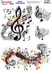 Nota Desenli Sulu Transfer Kağıdı STI-068 - Tual Hobi Craft Ist