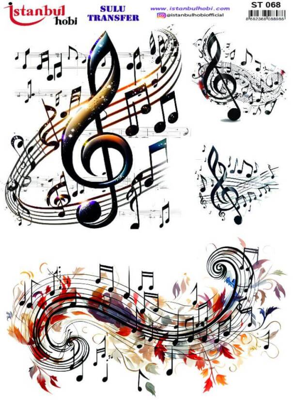 Nota Desenli Sulu Transfer Kağıdı STI-068 - 1